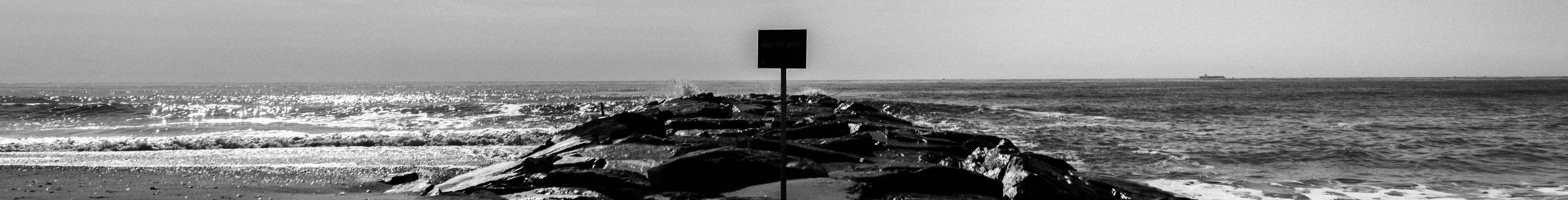 Rockaway Beach in Black and White